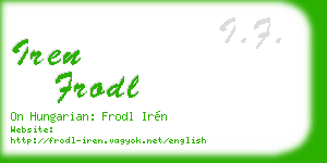 iren frodl business card